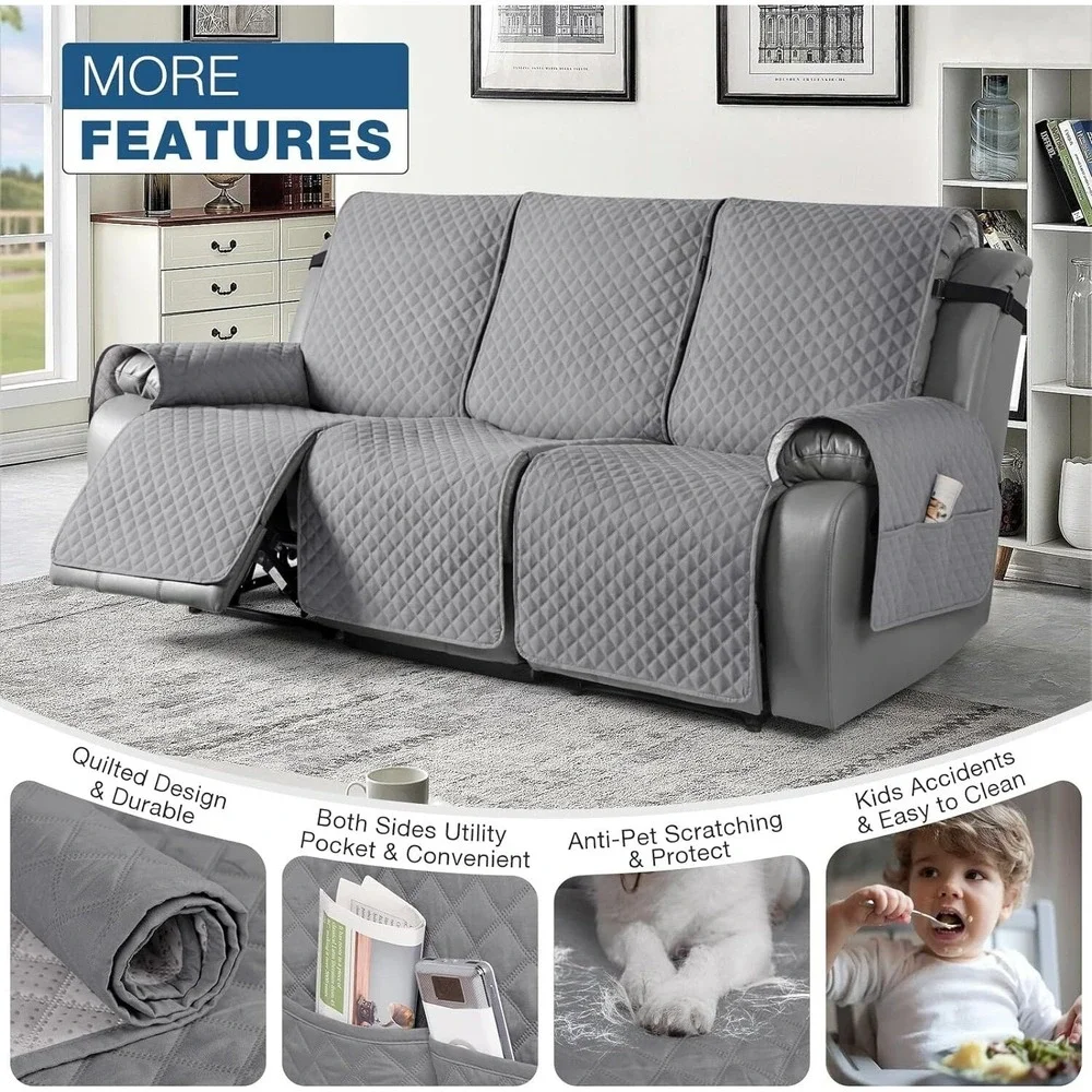 TAOCOCO Recliner Sofa Slipcover 3 Cushion Washable‎ Pet-Friendly Couch Cover